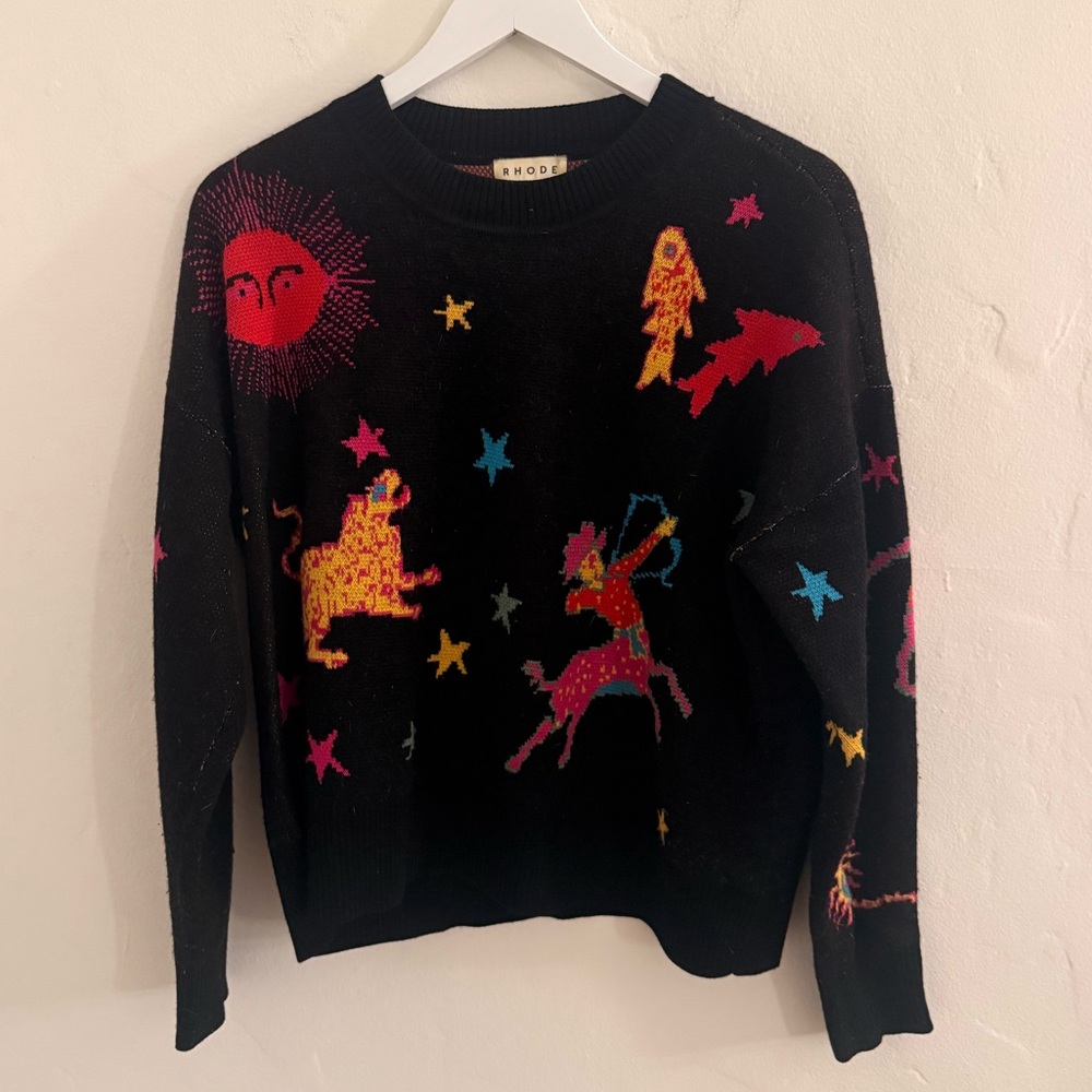RHODE Black Sweater with Zodiac Print